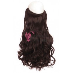 Extensie de par cu 5 Clips On delux tripla ondulata de 60 cm,  DE0HT3007 Castaniu Inchis